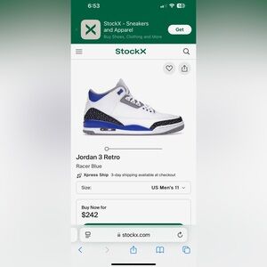 Jordan 3 Retros Men’s Size 11